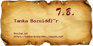 Tanka Bozsidár névjegykártya